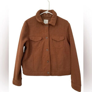 JOIE Brown Boucle Trucker Jacket, Size large